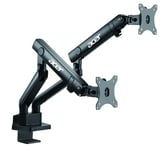 Acer Monitor Mount for 2 Monitors up to 32 Inches, VESA 75 x 75/100 x 100 mm, Two Single Arm Stands, Metal Desk Clamp, Rotatable, Tilt, Swivel, Up to 8 kg, Black