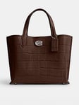 Coach Willow 24 Embossed Croc Tote Bag - Brown