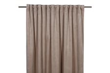 Sammetsgardin Velvet Multibandslängd 2-pack 280 cm Sand - Fondaco Hanklängd Grå,Beige