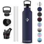 Vikaster Bouteille isotherme - Thermos 1000ml, Gourde Avec Paille, Gourdes Sans BPA, Gourde Enfant & Adulte pour Sport, école, Bureau, Gym, Voyage