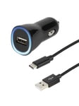 Vivanco Car Charger 2.1A + USB-C cable Black