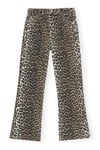 Print Denim Betzy Cropped - Leopard