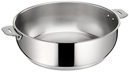 Lagostina Salvaspazio Sauteuse 24 cm, Inox 18/10 haute qualité, Empilable, Tous feux dont induction + four, rangement facile, Fabriqué en Italie 012132031724