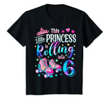 Youth Roller Skate 6th Birthday Shirt 6 Year Old Girl Party T-Shirt