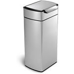 Poubelle rectangulaire touch-bar 30L code h inox - Simplehuman