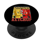 Graphique de combat moutarde contre ketchup King of the Condiments PopSockets PopGrip Interchangeable