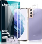 [2+3 Pieces] L?K Protection Ecran Compatible Avec Le Lecteur Dempreinte Du Samsung Galaxy S21 Plus 5g 6,7"" Avec 2 Pieces Tpu Protecteur Ecran + 3 Pieces Camera Arriere Protecteur - Sans Bulles