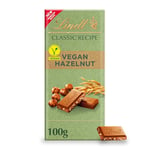 Lindt CLASSIC RECIPE Hazelnut Vegan Chocolate Bar, 100g - Smooth Vegan Oat Chocolate with Gently Roasted Hazelnut Pieces