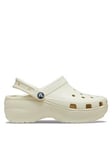 Crocs Classic Crocs Platform Clog Wedge - Bone, Beige, Size 8, Women