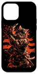 iPhone 12 mini Cat Samurai American Flag Samurai Cat Art Patriotic Cat Case