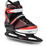 ATTABO Patins à Glace pour Enfants avec Ajustement 5 Taille 31-36 EU | Confort Chaud, Apprentissage de la Glisse, Lame de Hockey en Acier Inoxydable | Noir/Rouge