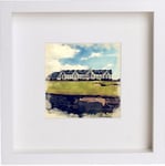 L Lumartos White Square Picture Frame - Home Décor - Wall Art - Hanging Photo Frames – Print of Golf The Carnoustie Golf Course with Contemporary White Frame 23x23cm 80