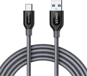 Câble USB C vers USB 3.0 de 180 cm Powerline+ Extra Solide pour Appareils USB Type C (Samsung Galaxy S8/8+/9,Nouveau MacBook,Huawei P10,Google Pixel,Nexus 6P,LG V20 G5 .)(Q458)