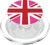 Cool Pink & Red British Art Flag The Union Jack PopSockets PopGrip for MagSafe