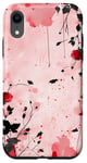 Coque pour iPhone XR Rose minimaliste floral sanglant rouge sang éclaboussure Halloween