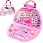 Hello Kitty Coffret Peinture Enfant, Coffret Dessin et Coloriage, Matériel de Dessin - Cadeau Fille (Blanc/Rose)