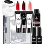 Polygel Nagelkit - Gelenaglar Kit Glossy Topplack