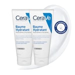 CeraVe - Baume Hydratant - Nourrit, Hydrate et Aide à Restaurer la Barrière Cutanée - Visage & Corps - Acide Hyaluronique + 3 Céramides Essentiels - Sans Parfum - Peau Sèche à Très Sèche - 2 x 177 ml