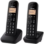 Panasonic Téléphone Fixe sans Fil Duo KX-TGB612FRB Noir