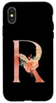 iPhone X/XS Cute Monogram Initial Coloured Letters Flowers Capital R Case