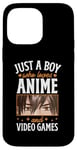 Coque pour iPhone 14 Pro Max Juste un garçon qui aime les anime et les jeux vidéo