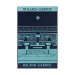 ROLAND GARROS - Serviette Session de soirée Édition 2023 - Tour Eiffel - 100% Coton - Couleur Marine - 70 x 105 cm