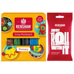 Renshaw Just Roll With It Fondant Icing Rainbow Bundle - Primary Colours, 500 g & White, 250 g