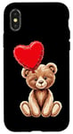 Coque pour iPhone X/XS Ours en peluche coeur amour joyeux Saint-Valentin