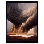 The Desert Storm Illustration Surreal Sci-Fi Art Print Framed Poster Wall Decor 12x16 inch