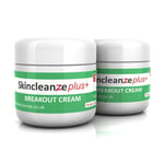 Skincleanze PLUS Breakout Cream Max Strength for Acne Blackheads Spots-Pack of 2