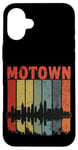 Coque pour iPhone 16 Plus Motown Vintage Inspired Detroit City Skyline 50s 60s 70s