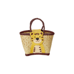 Rice - Raffia Kids Bag with Tiger Closing - (KIBAG-TIG)