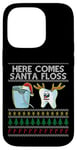 Coque pour iPhone 14 Pro Here Comes Santa Floss Dental Surgeon Christmas Dentist