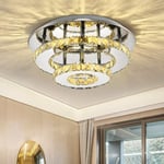 Comely - Plafonnier Cristal led, Lustre Plafonnier Cristal Moderne Design, Éclairage pour Chambre Salon Balcon Couloir, 36w Ø30cm H15cm Blanc