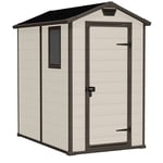 Keter Garden Shed Outdoor Tool Box MANOR 4X6 Résine 130x192x198h Beige