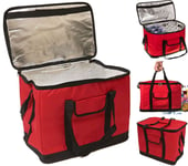 X LARGE 30 LITRE 60 CAN INSULATED COOLER COOL BAG COLLAPSIBLE PICNIC CAMPING RED