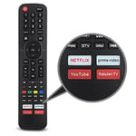 Leyf Télécommande de rechange Hisense - Compatible avec de nombreux modèles tels que EN2X30H/ EN2D27/ ERF6A64/EN-33926A/EN2AA33H - Netflix, Prime Video, YouTube, Rakuten TV avec clés