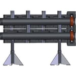 DN50 manifold med plads til to pumpe eller blandegrupper.