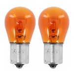 2x ampoule 12V 21W BAU15S orange ergots décalés voiture moto tracteur remorque