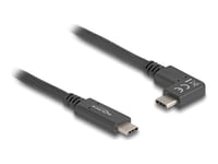 Delock - Usb-Kabel - 24 Pin Usb-C (Hann) Til 24 Pin Usb-C (Hann) Vinklet - Usb 3.2 Gen 2 - 3 A - 1 M - Usb Power Delivery (60W), 4 K 144 Hz (3840 X 2160) Støtte, Up To 10 Gbps Data Transfer Rate, Støtte For Dp Alt-Modus, E-Marker - Svart