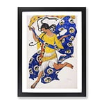 Leon Bakst The Butterfly Classic Painting Framed Wall Art Print, Ready to Hang Picture for Living Room Bedroom Home Office Décor, Black A2 (64 x 46 cm)