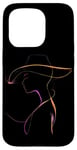 Coque pour iPhone 15 Pro Silhouette colorée femme dans un chapeau