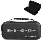 Etui pochette Switch LITE noir personnalisee prenom eat sleep repeat