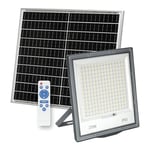 DEBFLEX - Projecteur Solaire Etanche 2000 Lumens/6500K - Spot Extérieur LED (286 x 258 x 30 mm) + Panneau Solaire (390 x 300 x 17 mm) + Télécommande - IP65 - À Poser au Sol