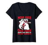 Womens Let This Old Man Show You How To fight Aikido V-Neck T-Shirt