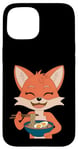 iPhone 15 Happy Fox with Ramen Kawaii Food Design Case