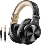 Casque Bluetooth supra-auriculaire, casque stéréo HiFi 72 heures sans fil, casque sans fil avec prise jack 6,35 mm et 3,5 mm pour studio DJ téléphone portable PC AMP