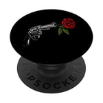 Un revolver pour les amateurs d'armes à feu PopSockets PopGrip - Support et Grip pour Smartphone/Tablette avec un Top Interchangeable