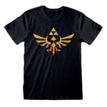 Kortærmet T-shirt The Legend of Zelda Hyrule Logo Sort Unisex L