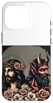 iPhone 16 Pro Jesus & Devil God Retro Old School Vintage Tattoo Art Gift Case